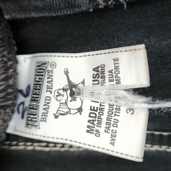 True Religion Joey Frayed Black Jeans Shorts - Picture 6 of 10